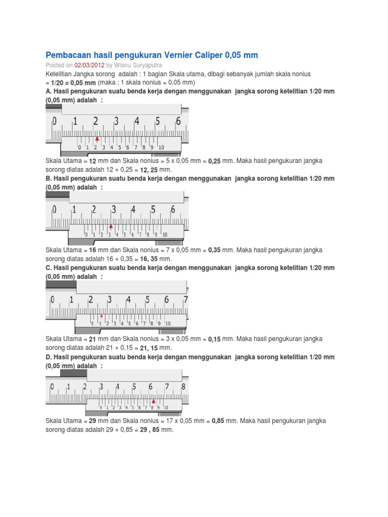 Pembacaan Hasil Pengukuran Vernier Caliper 0 PDF