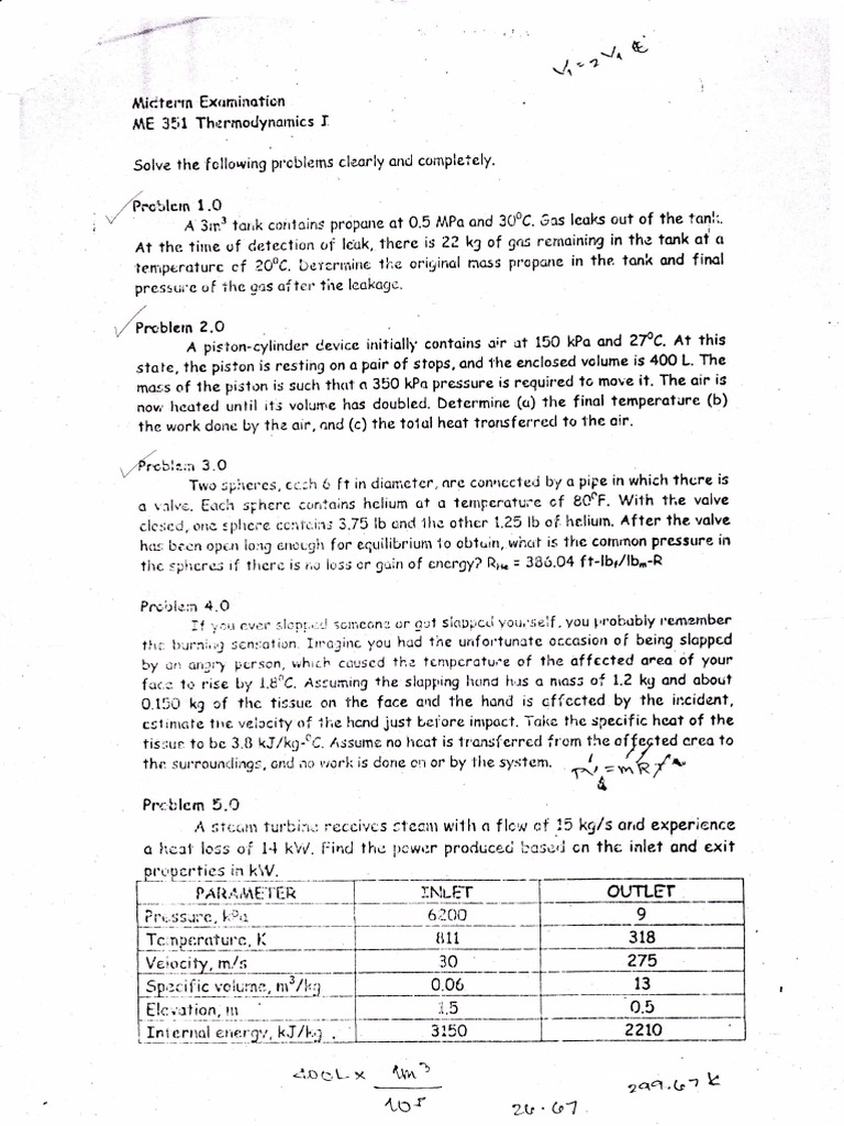 Thermodynamics Problem Set Solutions | PDF | Nature