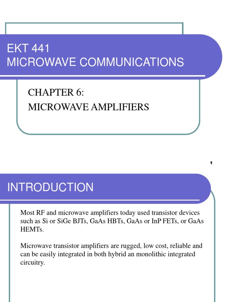 Microwave Amplifiers Overview | PDF | Amplifier | Distortion