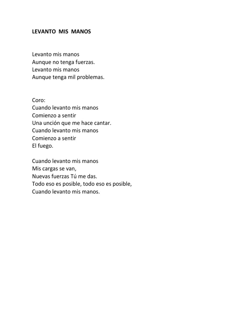 Levanto Mis Manos: Letra y Alabanza | PDF | Jesús | Cristo (título)