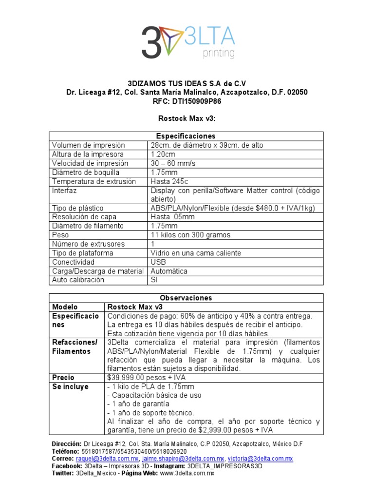 Rostock Max v3 Impresora 3D PDF Informática Informática y