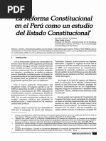 La Reforma Constitucional en El Perú Como Un Estudio Del Estado Constitucional