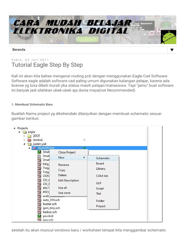 Tutorial Lengkap Eagle PCB Design | PDF | Komputer | Teknologi & Rekayasa
