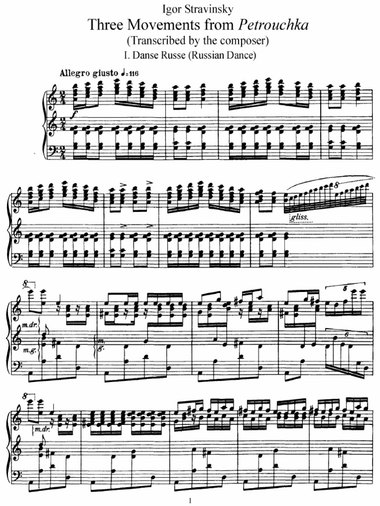 Stravinsky - Petrushka, Russian Dance | PDF