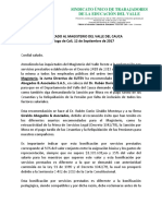 Comunicado Magisterio Valle-reclamacion Bonificacion x Servicios Prestados-cesantias y Reliquidacion Pension-09.13.2017