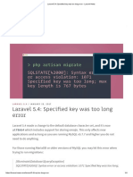 Windows Server 2016: Laravel 5.4: Speci Ed Key Was Too Long Error