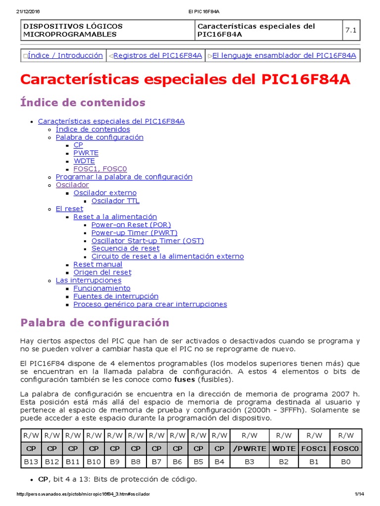 El Pic16f84a | PDF | Microcontrolador | Condensador