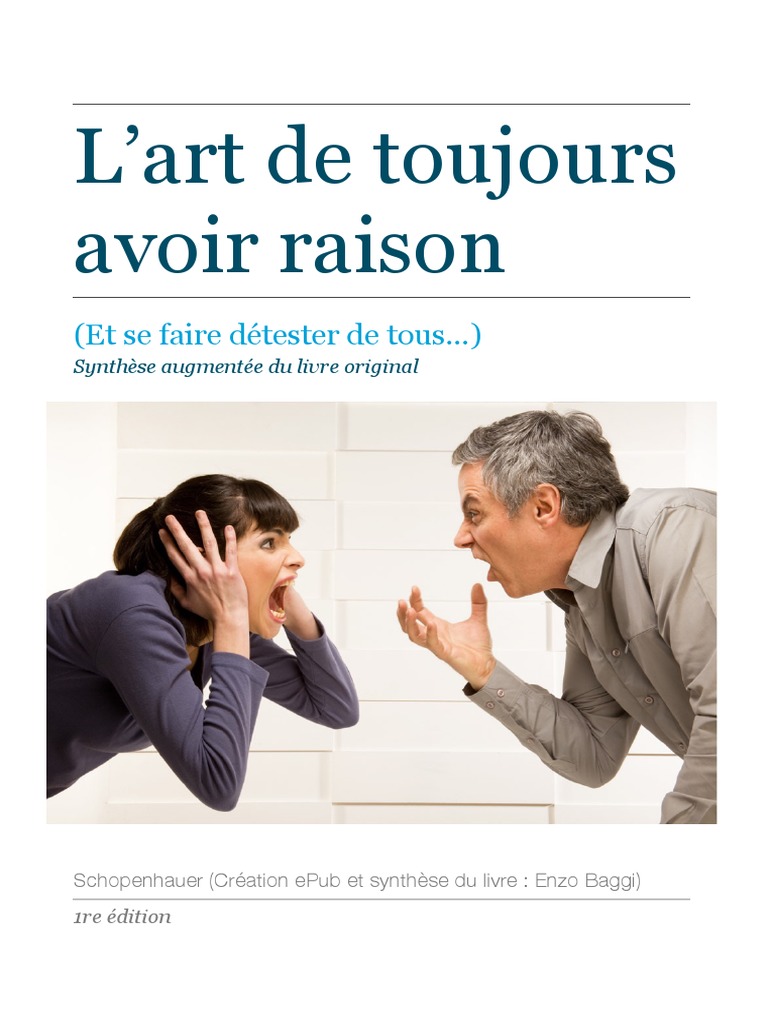 L Art D Avoir Toujours Raison Schopenhauer Pdf