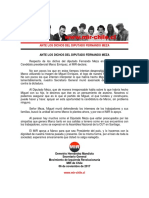 Secretario General del MIR - Ante los dichos del Diputado Fernando Meza - 06 de Noviembre de 2017