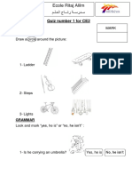 Ecole Ritaj Alilm مـلـعلا جاـــتر ةــسردــم: Quiz number 1 for CE2