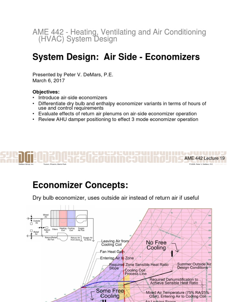 AME442 17 Lecture 19 (System Design Air Side Economizers) PDF PDF