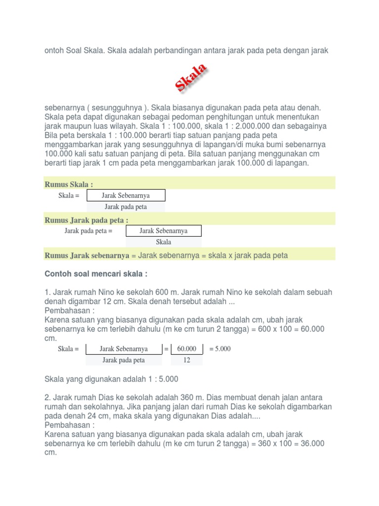 contoh Soal Skala