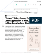 Violent' Video Games Don't Cause Later Aggression in Kids, According To New Longitudinal Study