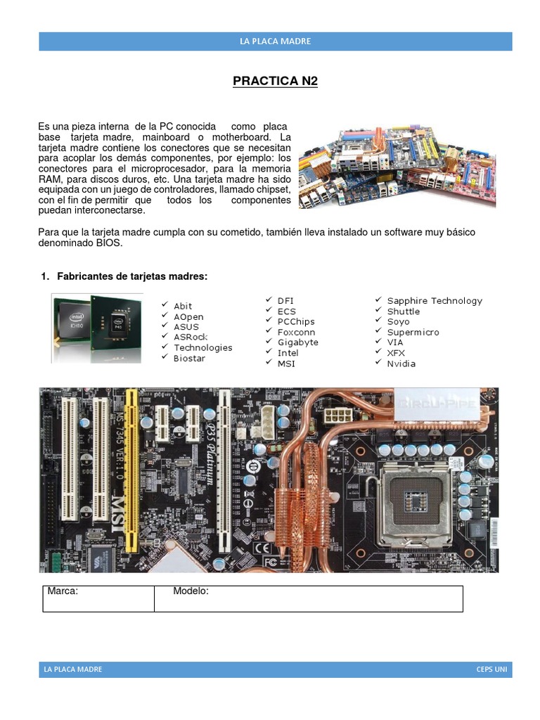 Practica Placas | PDF | Microcomputadoras | Hardware de la computadora