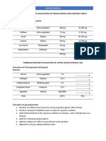 Formulation and evaluation of paracetamol and caffeine tablet