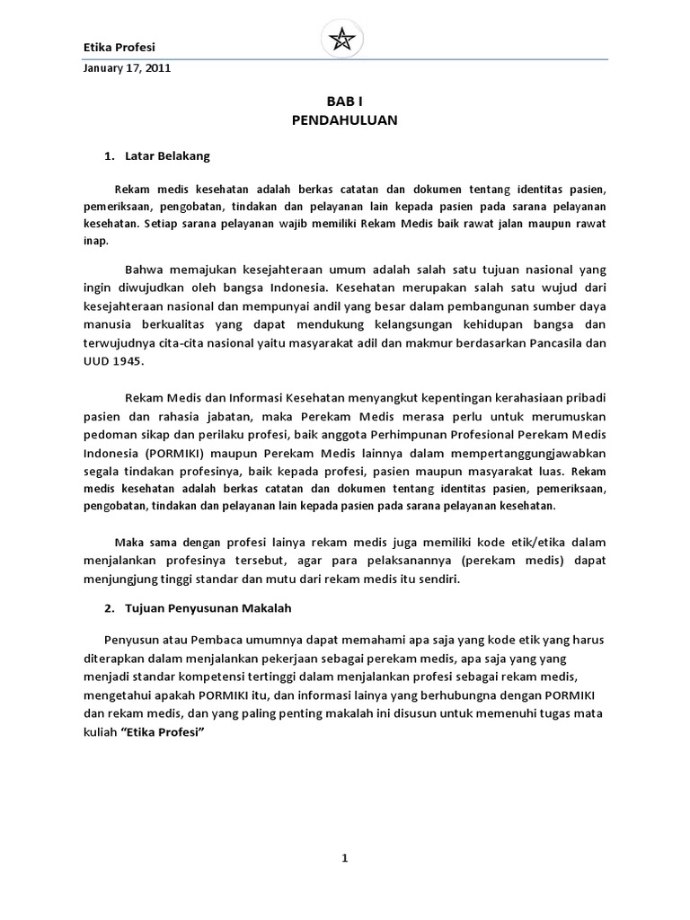 Kode Etik Rekam Medis Docx