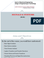 Signals & Systems: Department of Electrical Engineering University College of Engineering & Technology