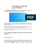 Cara Membuka Komputer Yang Lupa Terkunci Password Windows 7