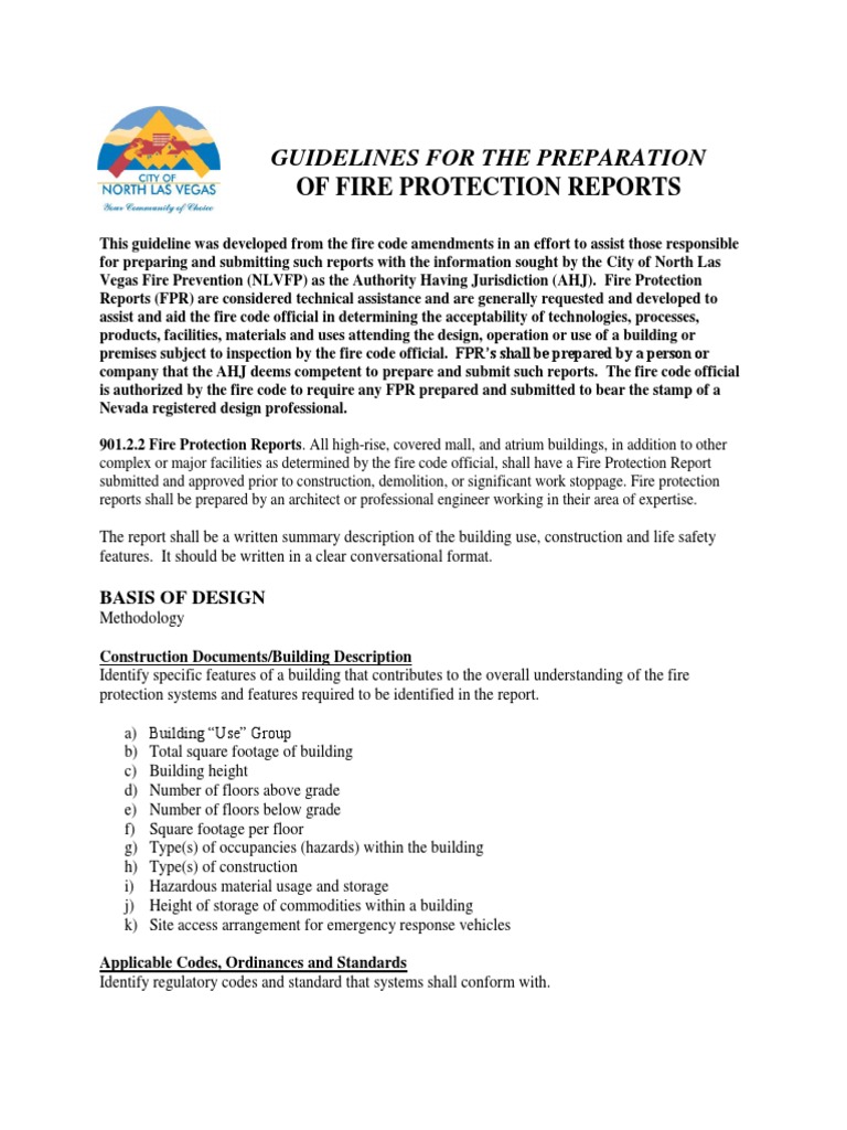 Fire Protection Report Guidelines | PDF | Fire Safety | Fire Protection