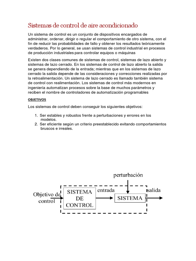 Diseño De Sistemas De Control De Aire Acondicionado Pdf Sistema De 