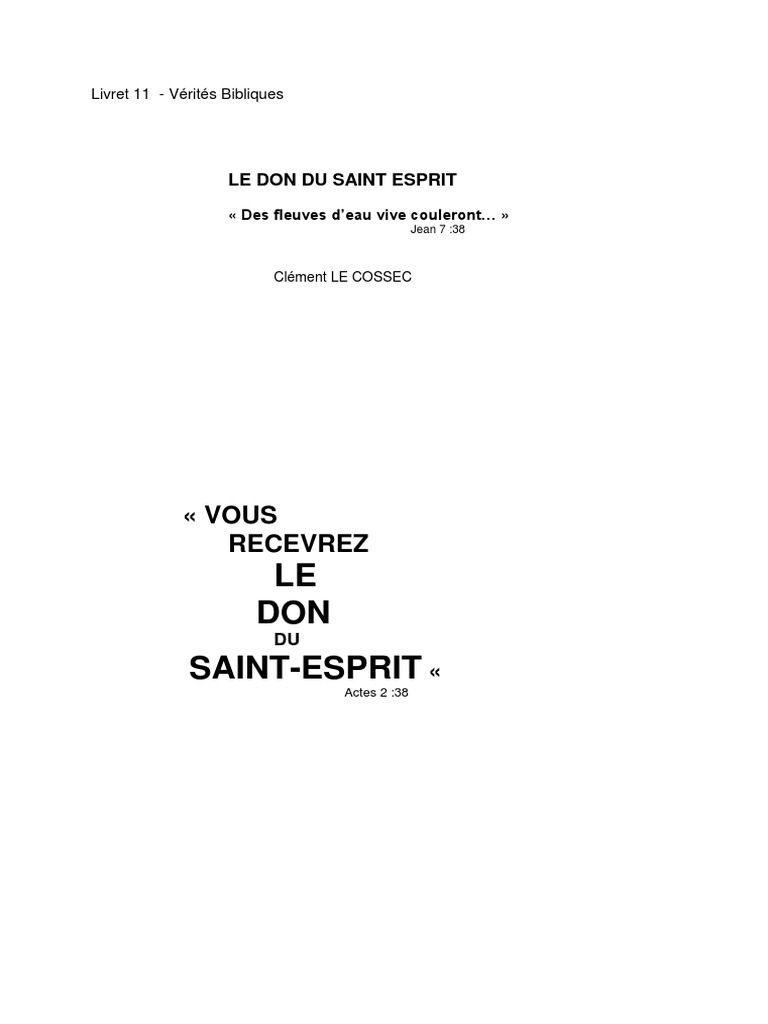 Recevoir le Don du Saint-Esprit | PDF | Saint-Esprit | Baptisme