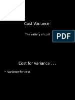 Cost Variance:: The Variety of Cost