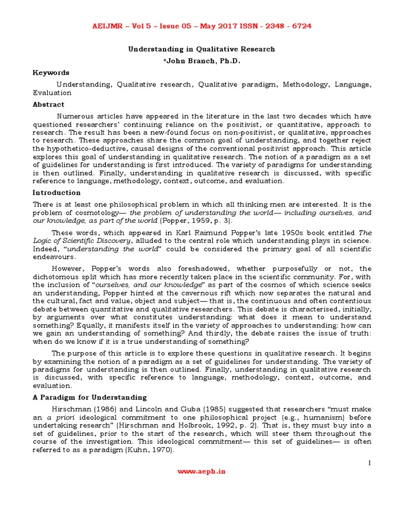 Understanding Qualitative Research | PDF | Qualitative Research ...