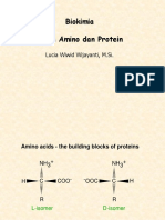 Biokimia Asam Amino Dan Protein: Lucia Wiwid Wijayanti, M.Si