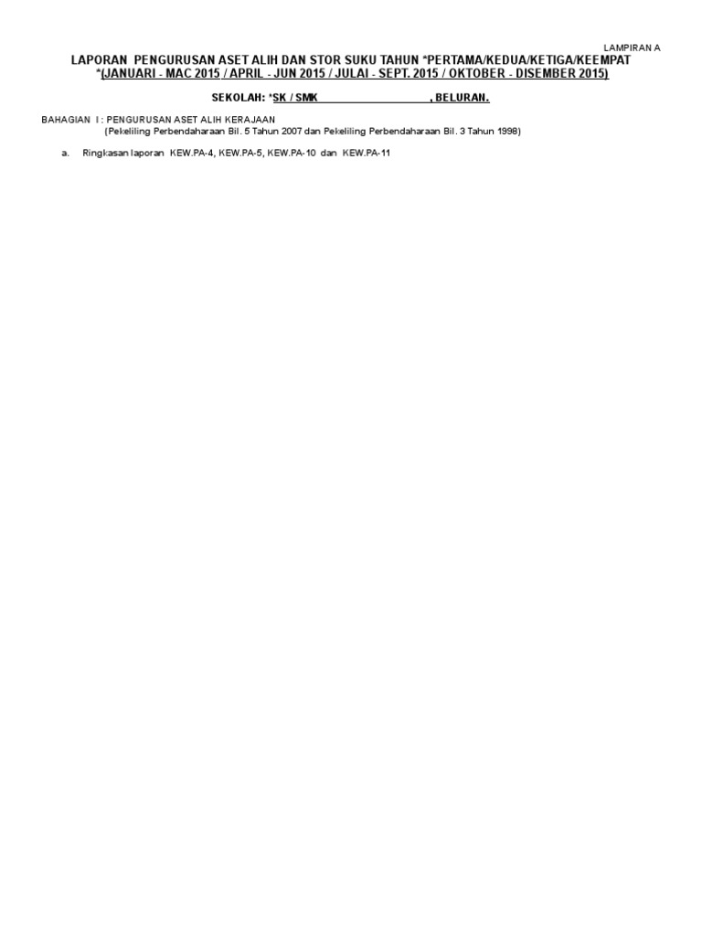 Borang Laporan Suku Tahunan Pdf