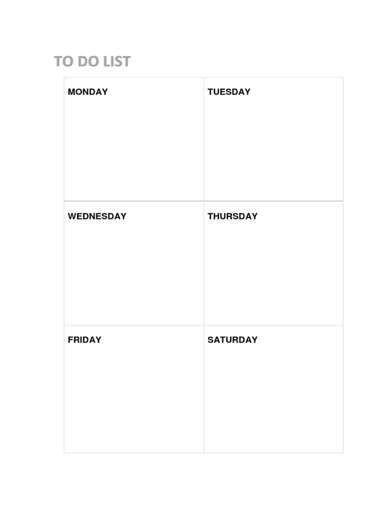 To Do List | PDF