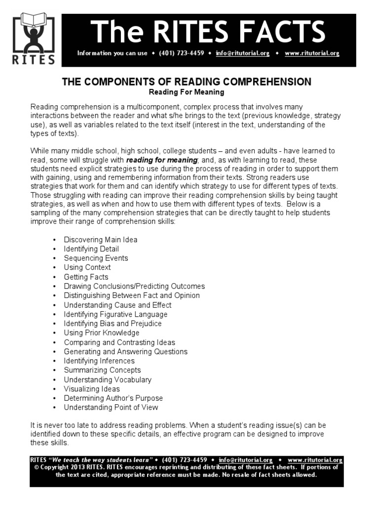 TMP - 17844 The Components of Reading Comprehension (2) 1558654114 PDF ...