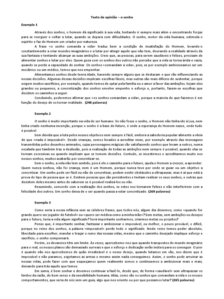 é Possivel Afirmar Segundo O Texto Que Os Sonhos Gerados