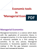 Basic Economic Tools in Managerial Economics