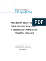 Informe Matricula Total y Deserción 2010-2016