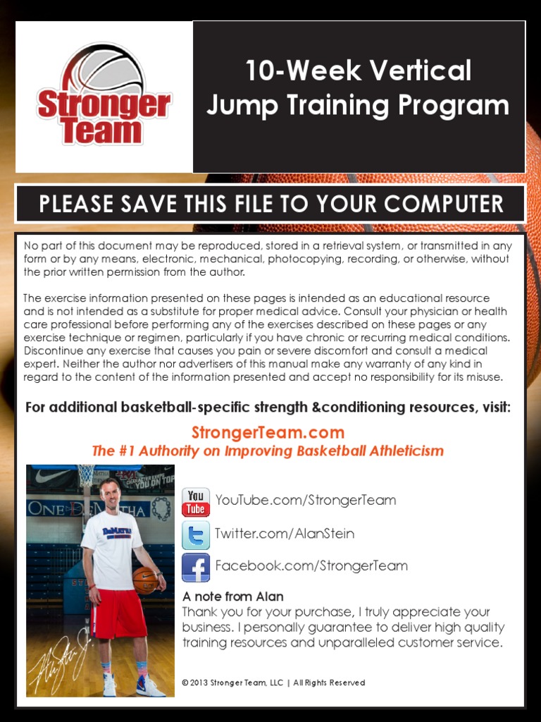 10 Week Vertical Jump Training Program PDF PDF Strength Training
