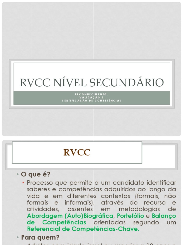 Processo de RVCC Ns S Logos | PDF | Aprendizado | Science