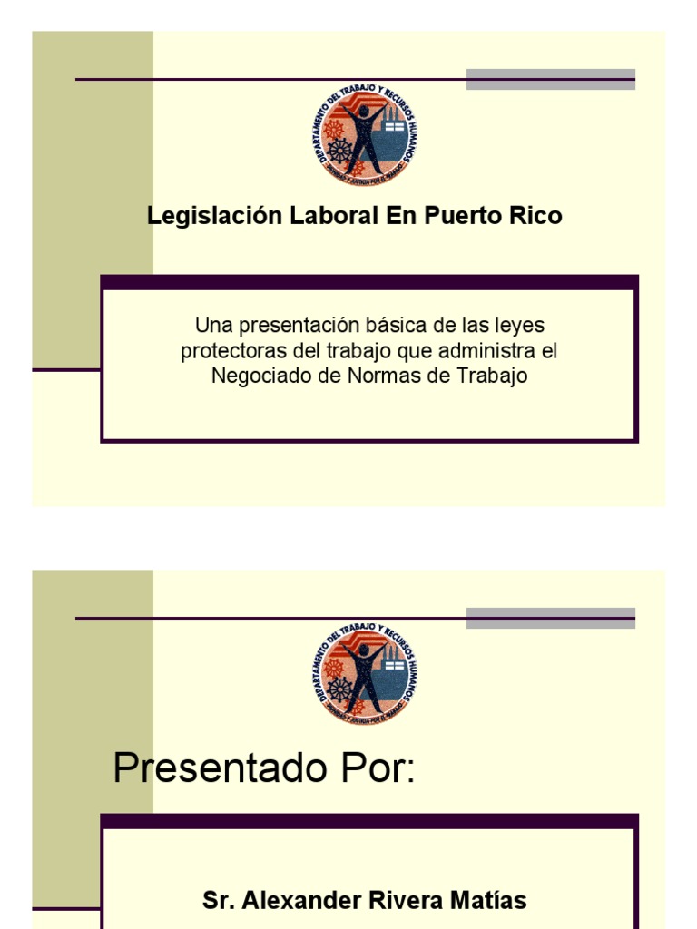 Legislación Laboral en Puerto Rico | PDF | Derecho laboral | Salario mínimo