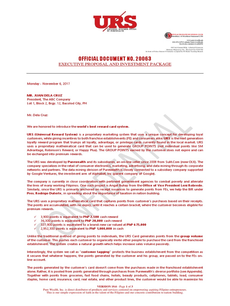 0020 Letter and Business Proposal Franchising Market