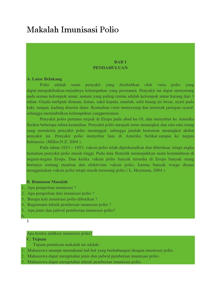 Makalah Imunisasi Polio