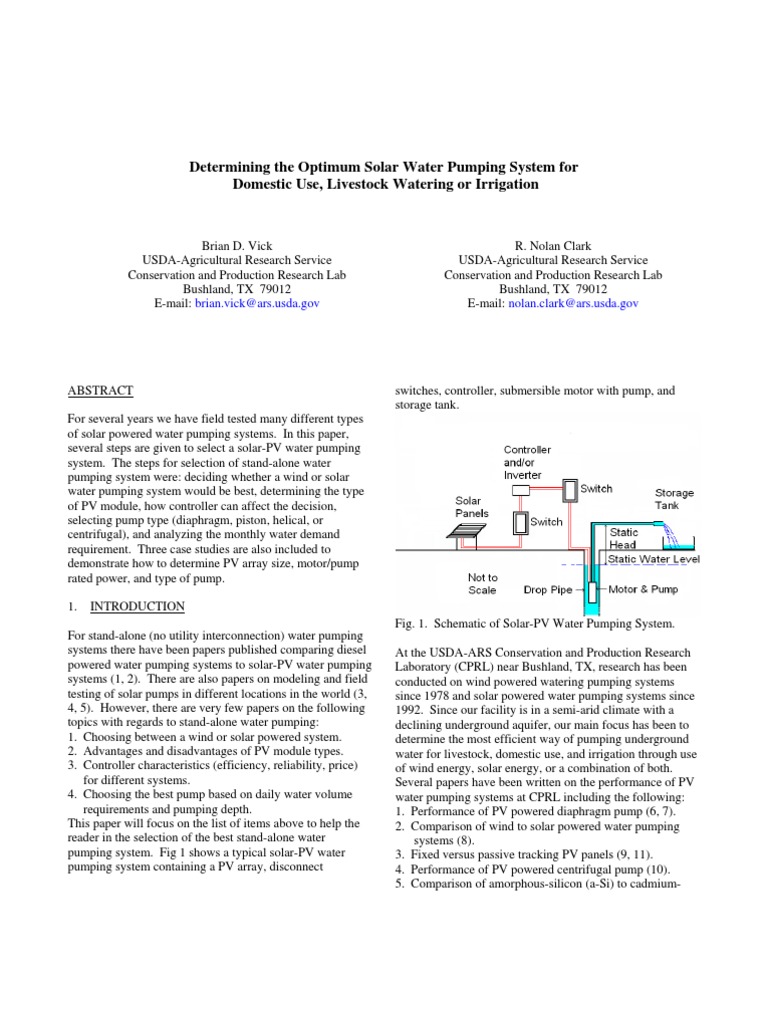 Optimal Solar Water Pumping Systems | PDF | Photovoltaics | Thin Film ...