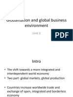 Globalisation and Global Business Environment: Unit 3