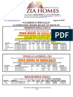 ZIA HOMES Inventory List Aug 24th, 2010