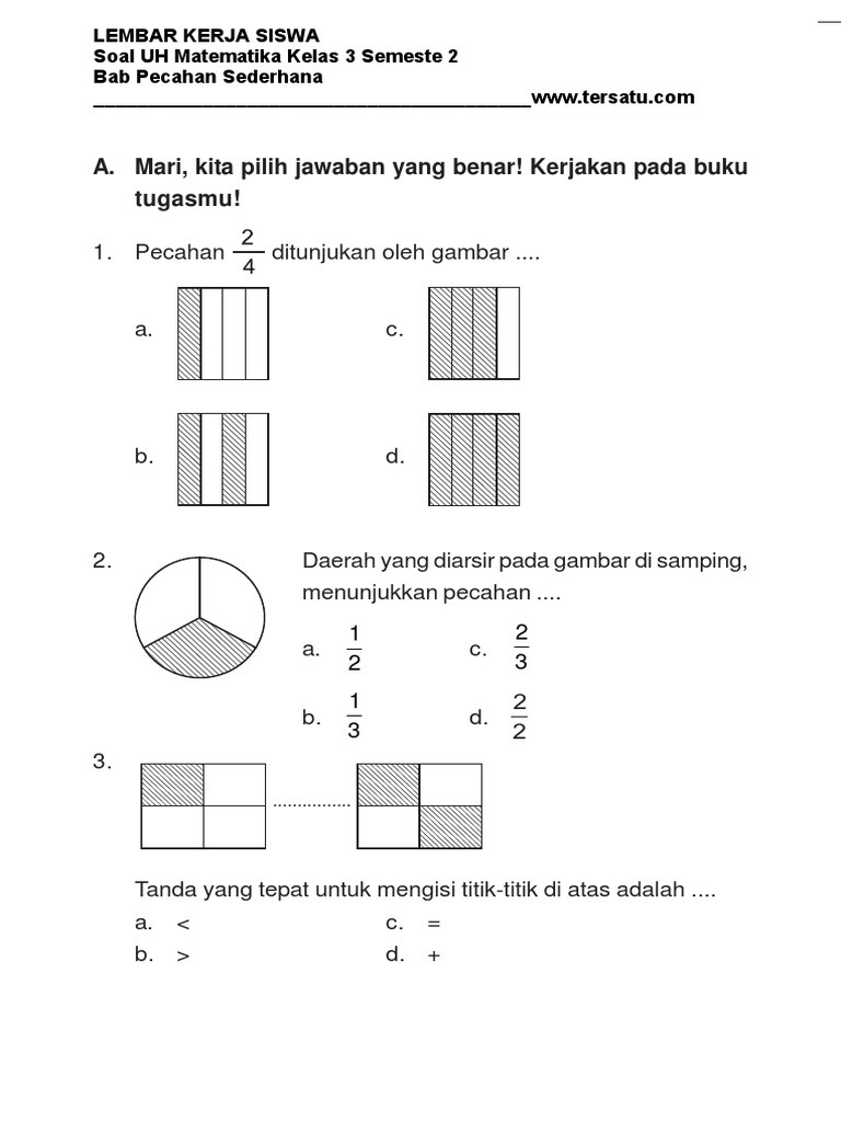 Contoh Soal Matematika Kelas 3 Sd - Indonesian Education