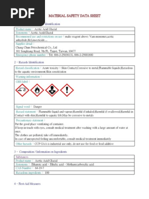 Acetic Acid Glacial Msds 2 Toxicity Firefighting