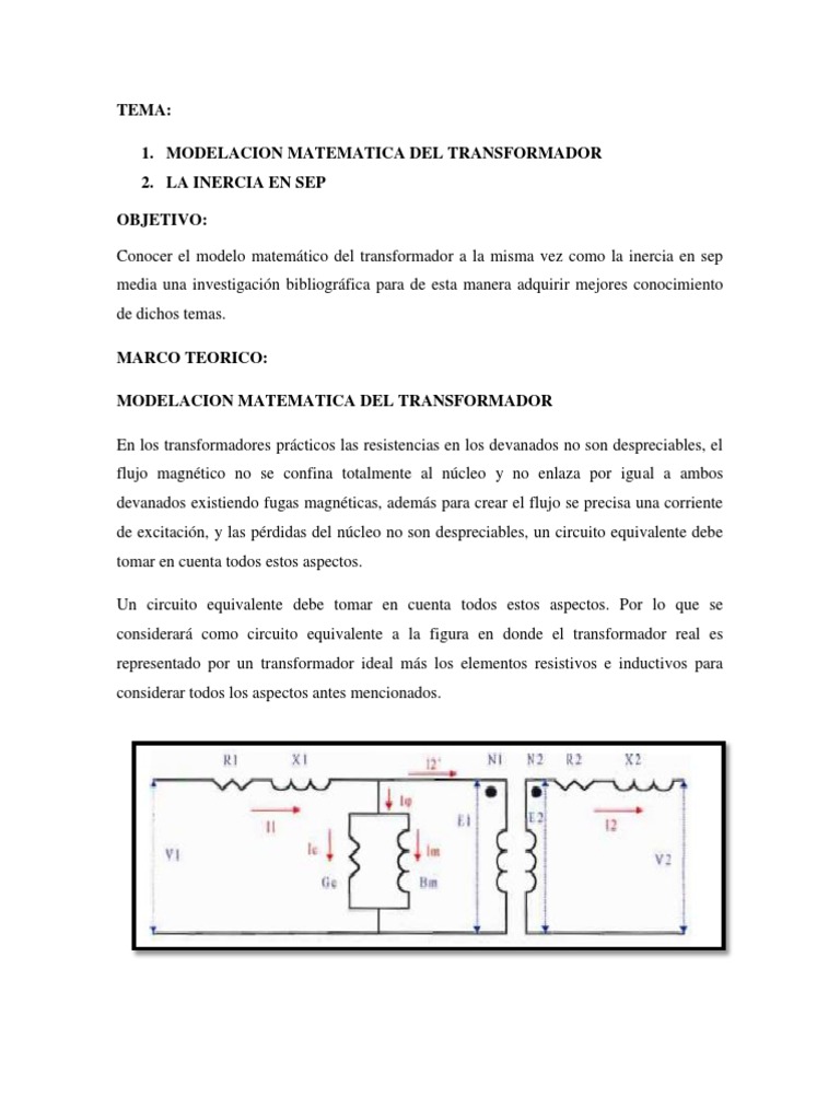 Modelacion Matematica Del Transformador | PDF