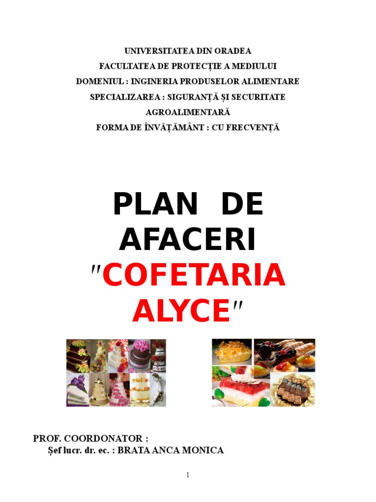 Plan de Afaceri Cofetarie PDF
