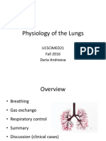 Physiology of The Lungs: Ucscimed21 Fall 2016 Daria Andreeva