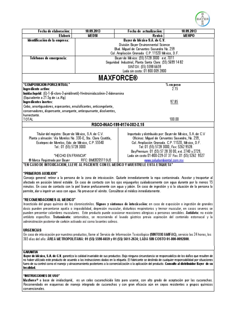 Maxforce Gel | PDF | Agua | Alimentos