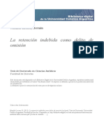 La retención indebida como delito de omisión en la tesis doctoral de Hernán Munilla Lacasa