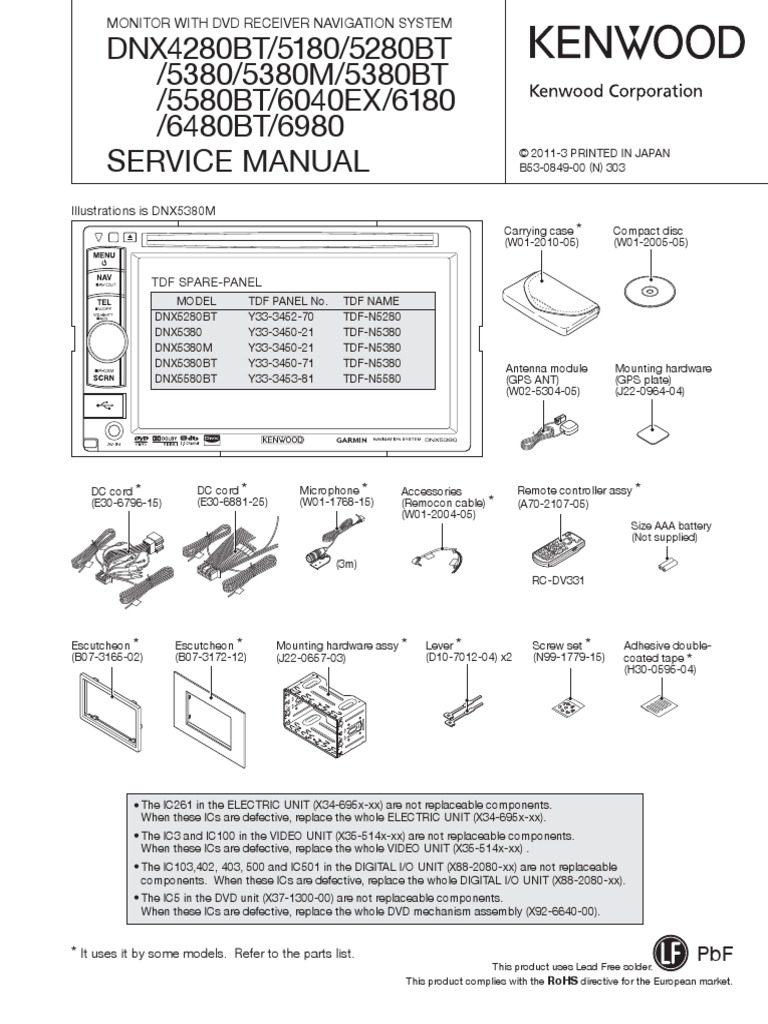 Kenwood DNX 5380 Service Manual | Digital & Social Media | Digital